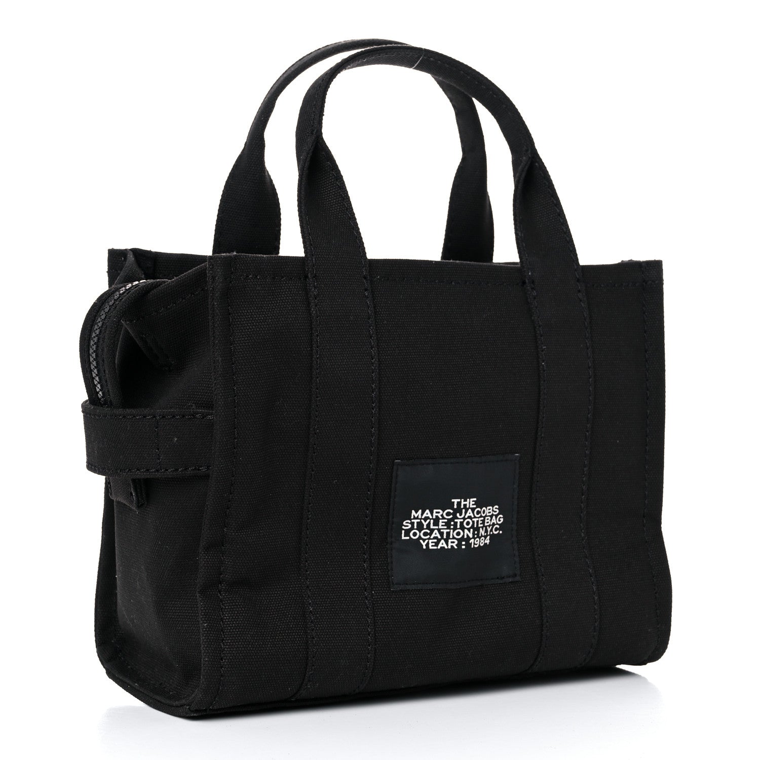 Marc Jacobs Cotton Canvas Mini The Traveler Tote Bag Black 3 of 12