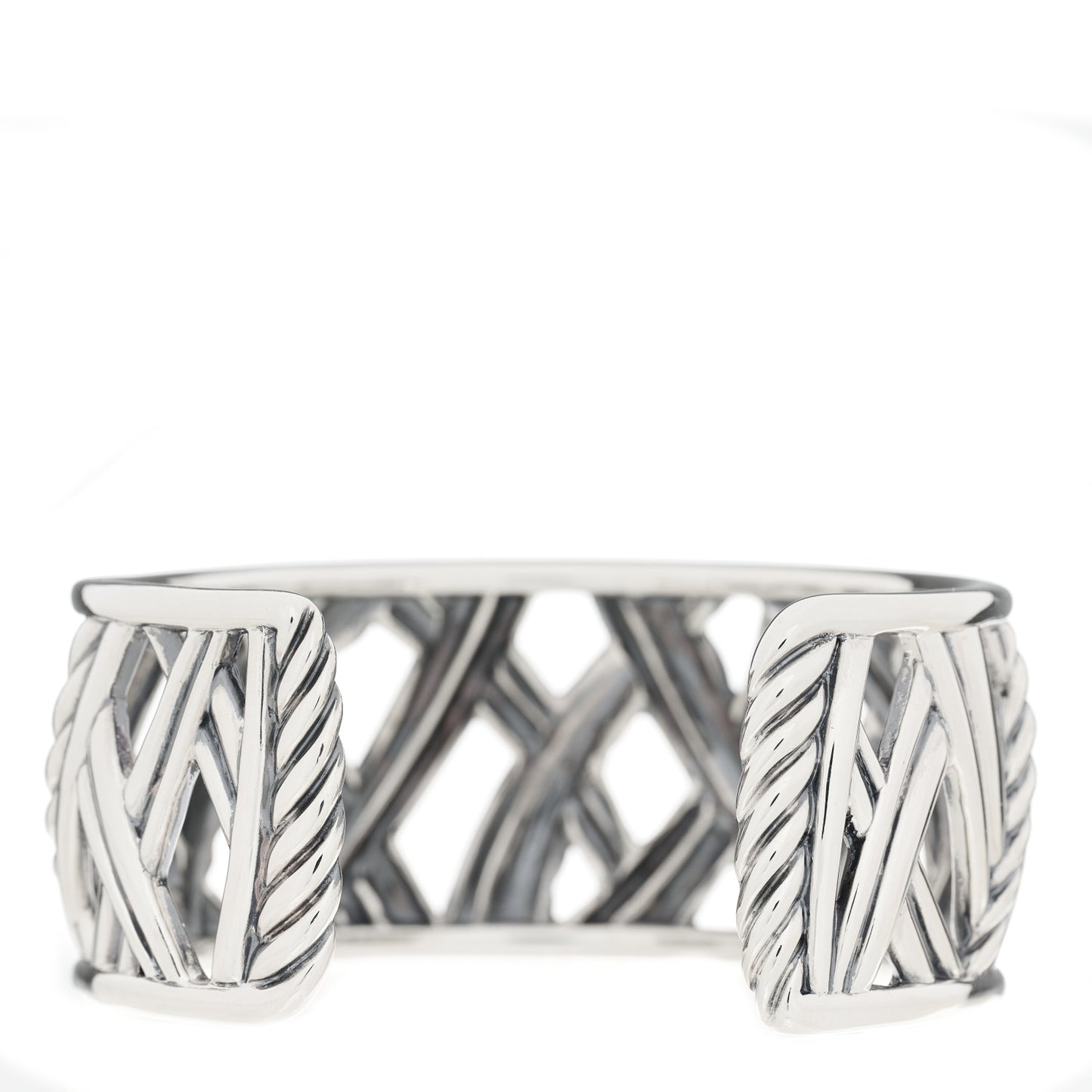 Sterling Silver Diamond Papyrus Narrow Cuff Bracelet