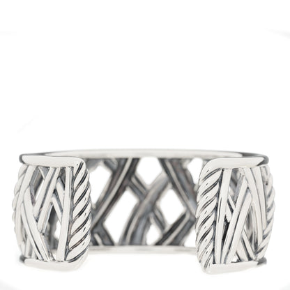 David Yurman Sterling Silver Diamond Papyrus Narrow Cuff Bracelet 2 of 3