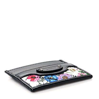 Balenciaga X GUCCI Canvas Azalea Calfskin Flora Logo Print Neo Classic Card Holder White Multicolor Black 4 of 7