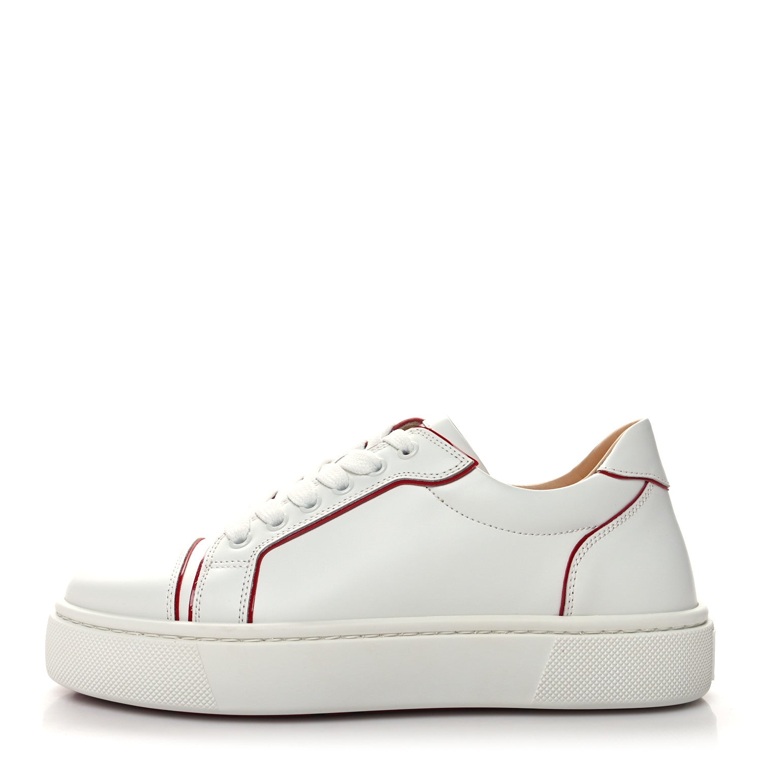 Christian Louboutin Calfskin Patent Vieirissima Flat Sneakers 38 White Multicolor 1 of 8
