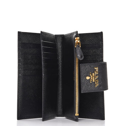 Prada Saffiano Metal Tab Wallet Nero Black 5 of 6