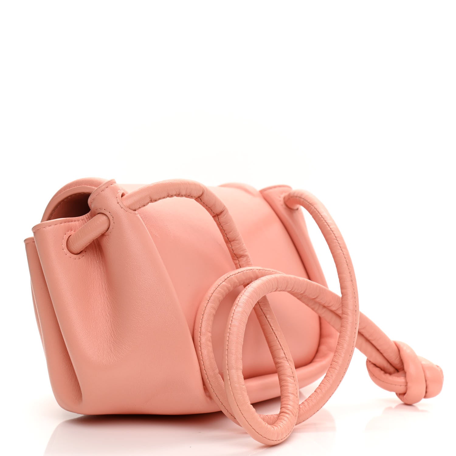 Bottega Veneta Lambskin Small Beak Triangle Flap Shoulder Bag Peachy Silver 3 of 10