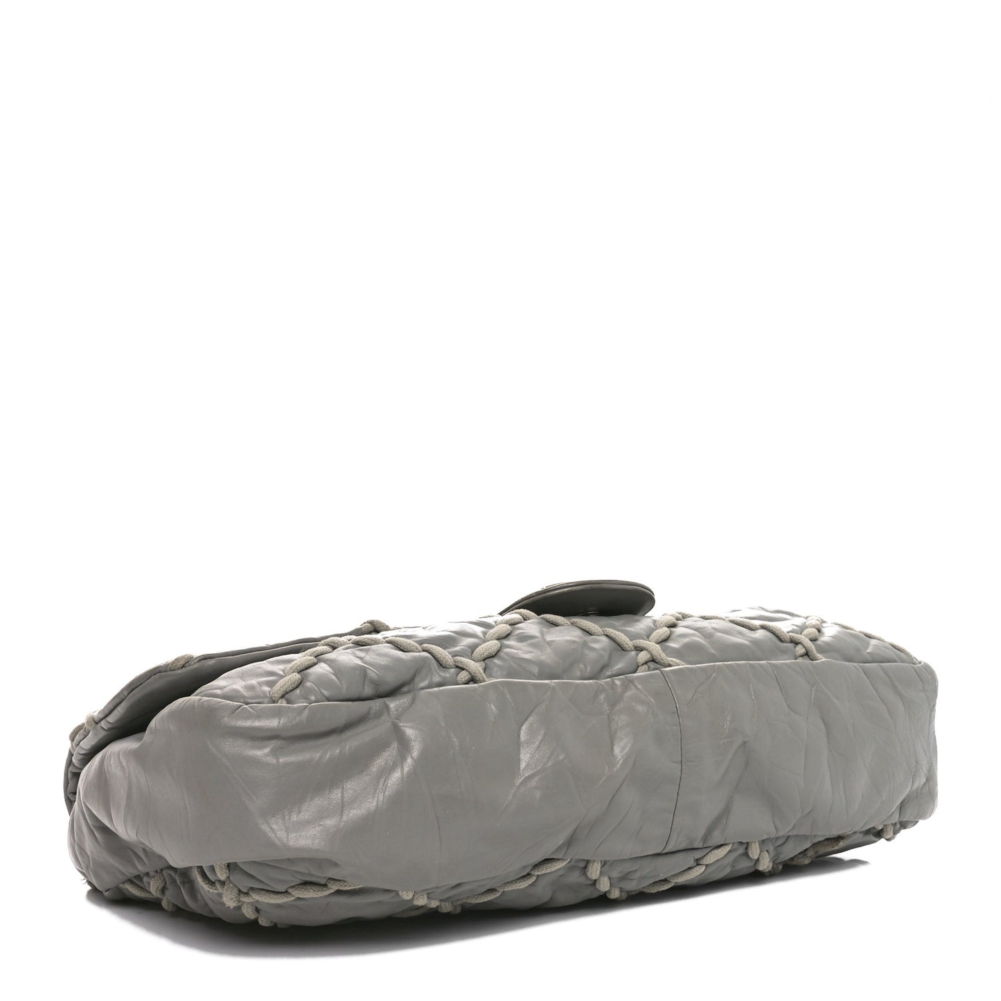 Calfskin Ultra Stitch Oversized Flap Grey