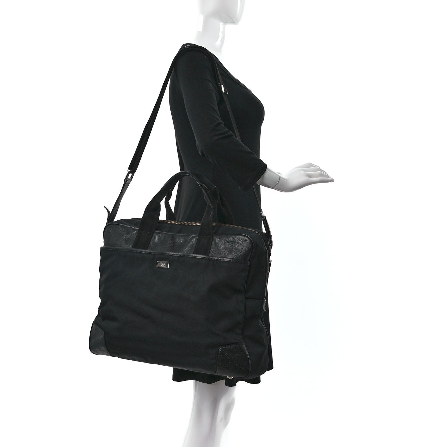Guccissima Nylon Briefcase Black