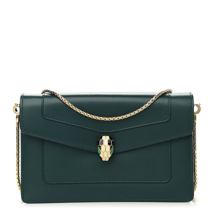 Bulgari Calfskin Serpenti Forever Chain Pouch Bag Emerald Green 1 of 11
