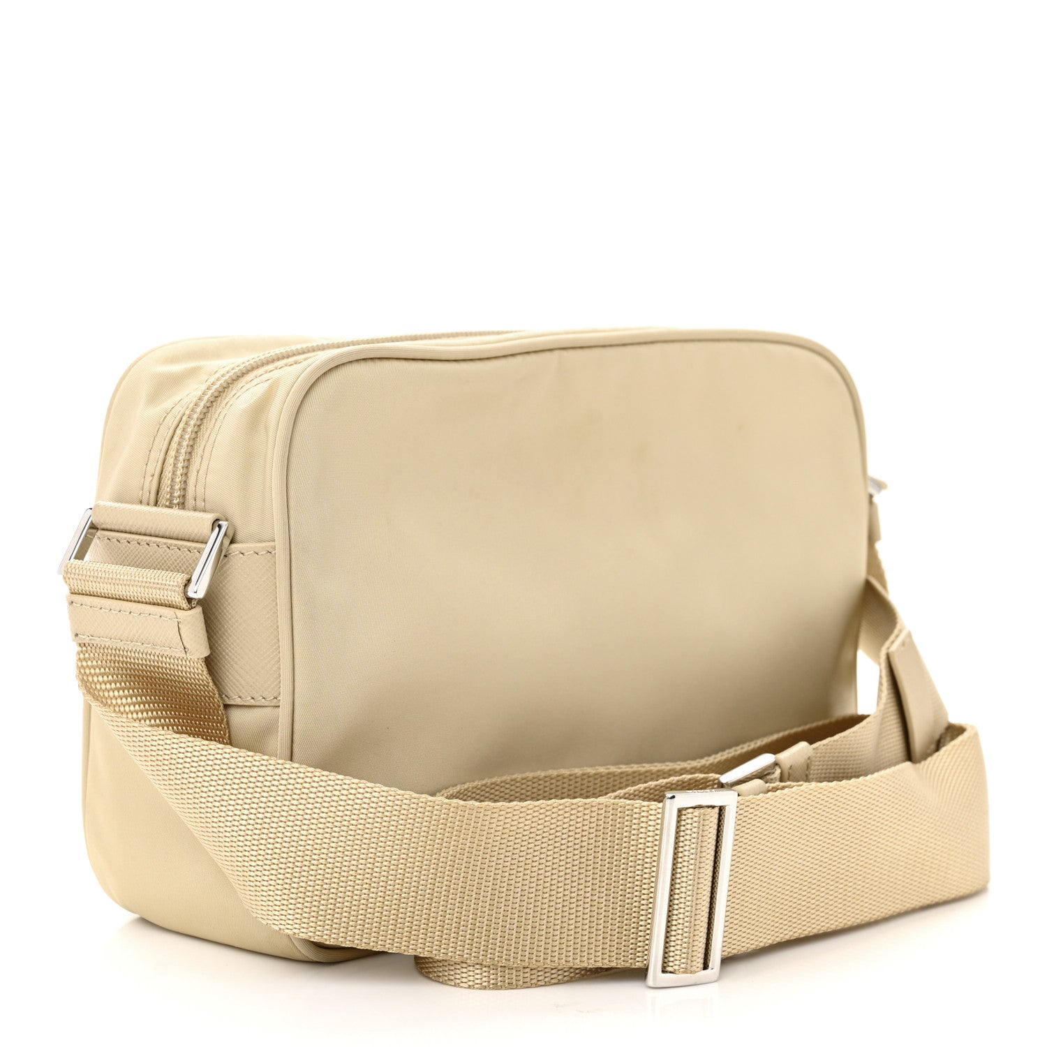 Prada Re-Nylon Vela Saffiano Double Zip Shoulder Bag Deserto 3 of 11
