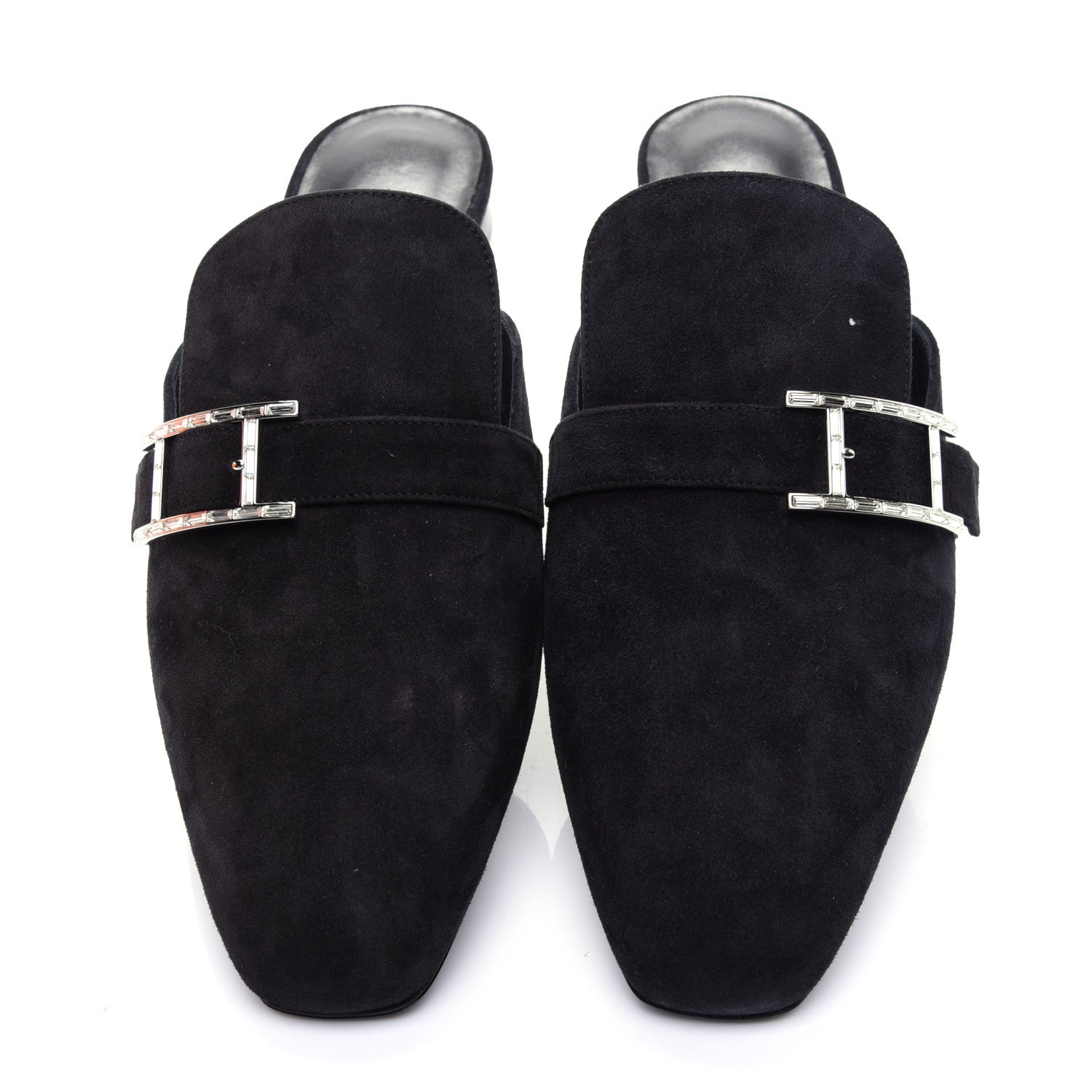 Hermes Suede Goatskin Beauty Mules 39 Black 8 of 11