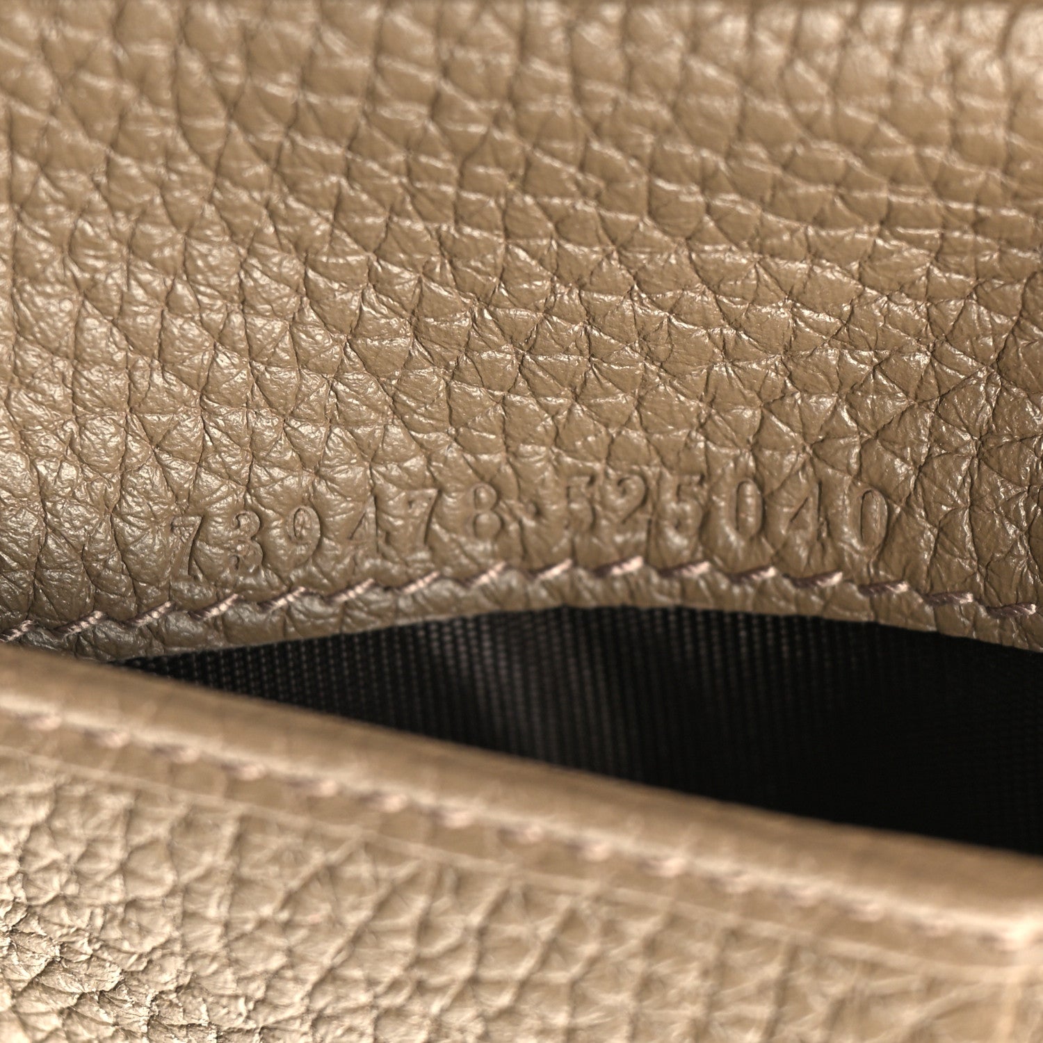 Gucci Piuma Calfskin Jumbo GG Embossed Card Case Taupe 7 of 7