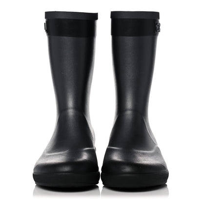 Chanel Rubber Logo Short Rain Boots 37 Black Silver 2 of 12