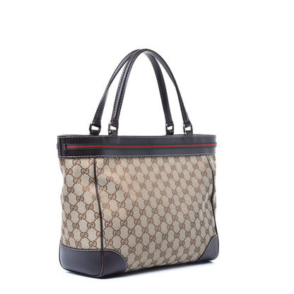 Gucci Monogram Web Medium Mayfair Tote Dark Brown 3 of 9