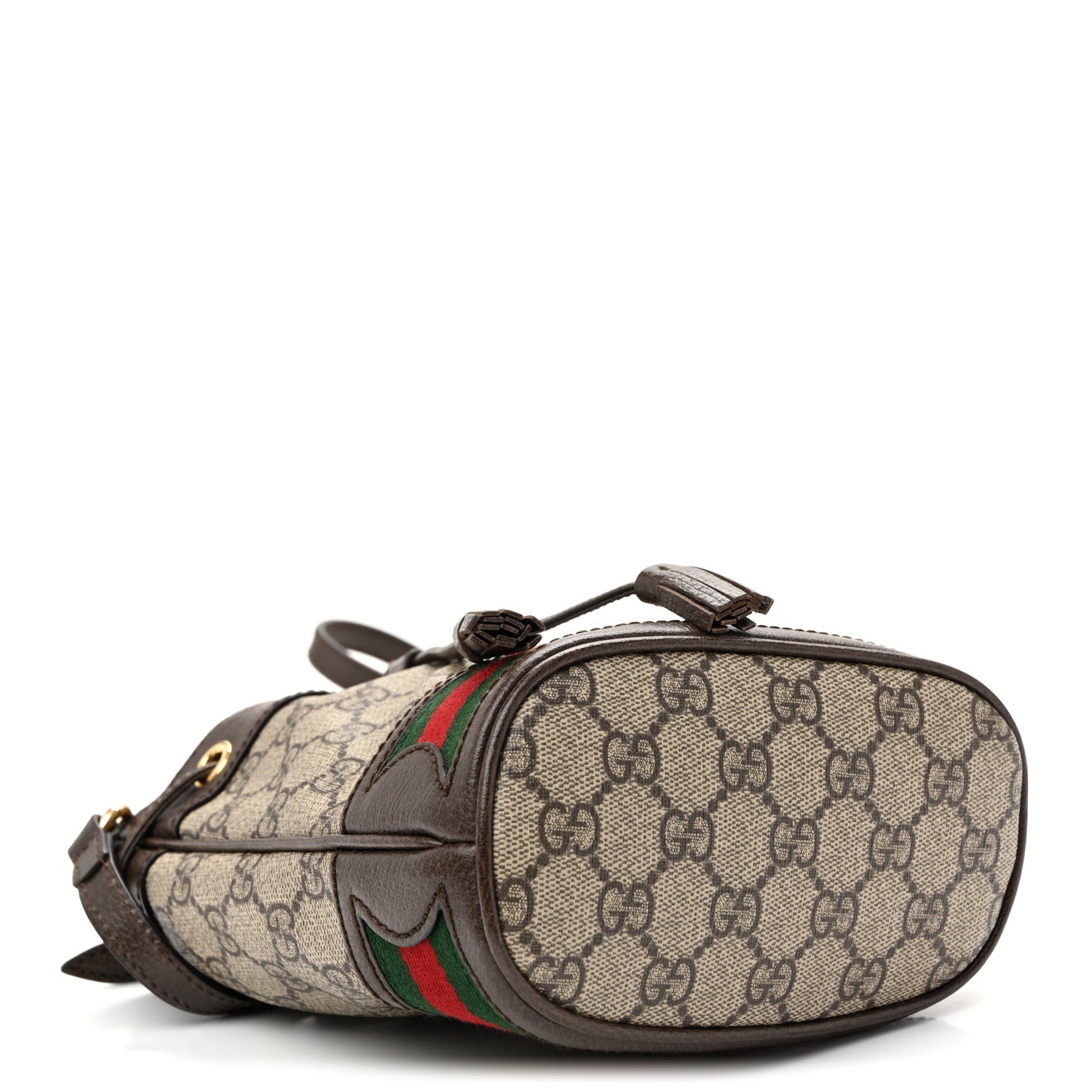 Gucci GG Supreme Monogram Web Mini Ophidia Bucket Bag Brown Brown 4 of 10