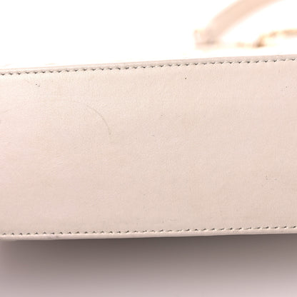 Chanel Aged Calfskin Chevron Quilted Mini Coco Handle Flap Ivory 17 of 21