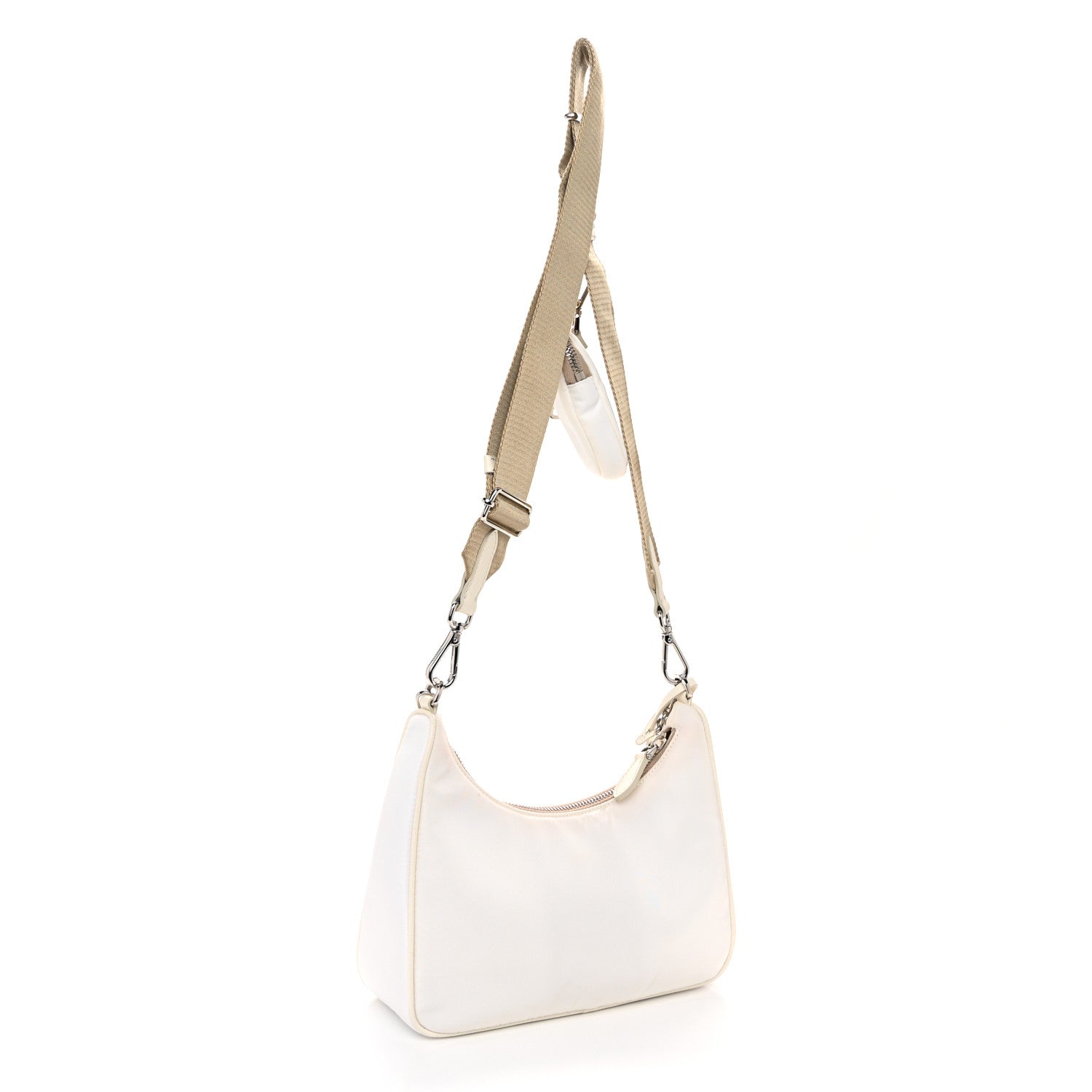 Prada Nylon Re-Edition 2005 Shoulder Bag White 3 of 11