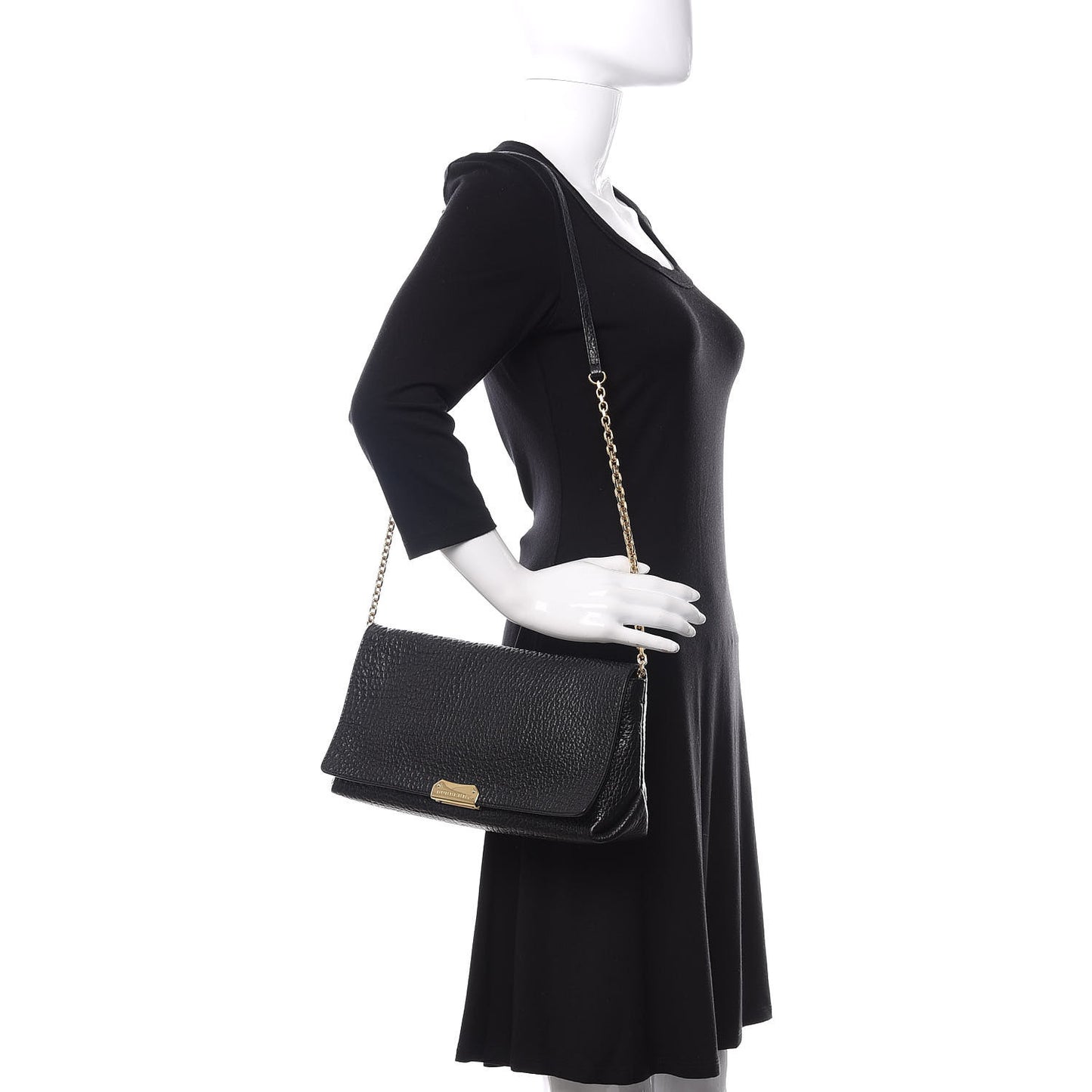 Signature Grain Medium Mildenhall Crossbody Bag Black