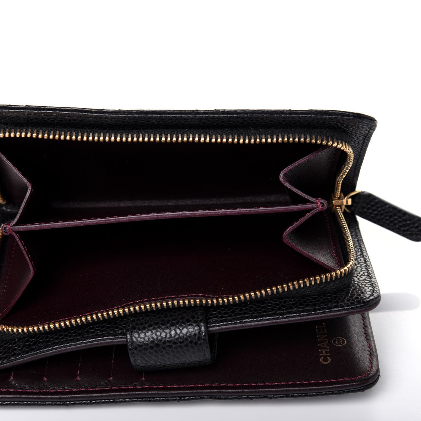 Caviar Quilted CC French Wallet Black