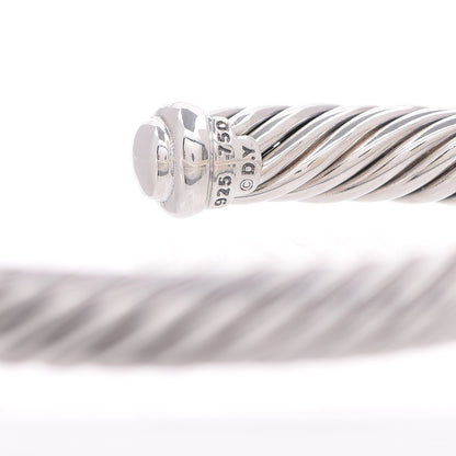 David Yurman Sterling Silver 18K Yellow Gold Diamond 7mm Cable Classics Station Bracelet 6 of 6