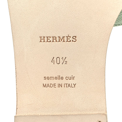 Hermes Epsom Oran Sandals 40.5 Vert Jade 7 of 9