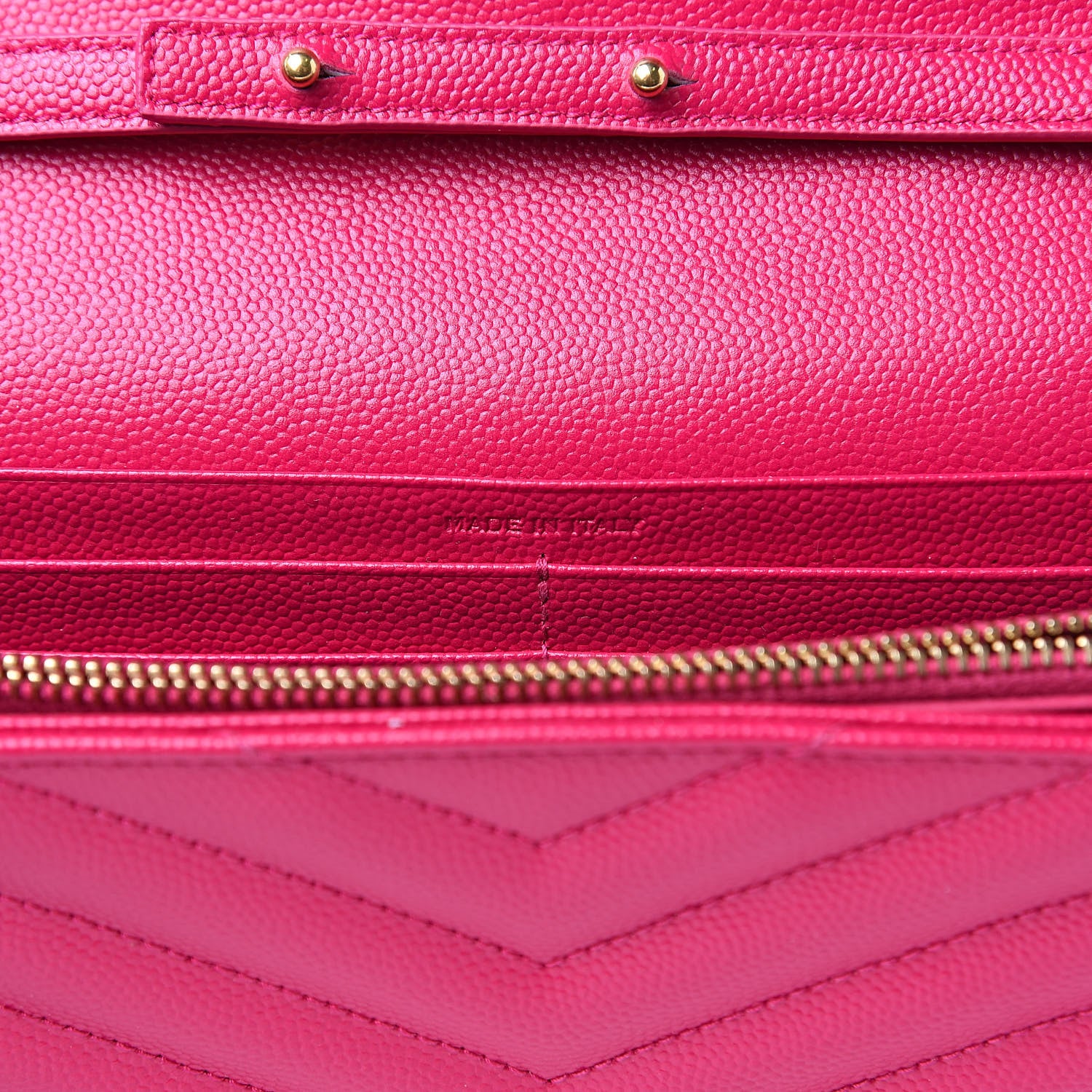 Saint Laurent Grain De Poudre Matelasse Chevron Monogram Chain Wallet Bubblegum 6 of 11
