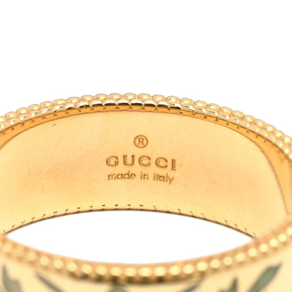 Gucci 18K Yellow Gold Enamel 6mm Icon Blooms Ring 49 4.75 3 of 3