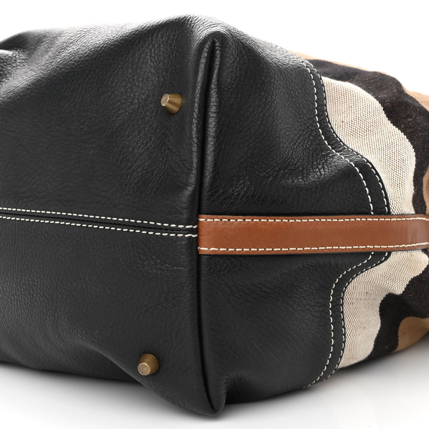 Burberry Grainy Calfskin House Check Canvas Medium Heston Crossbody Tan 10 of 11