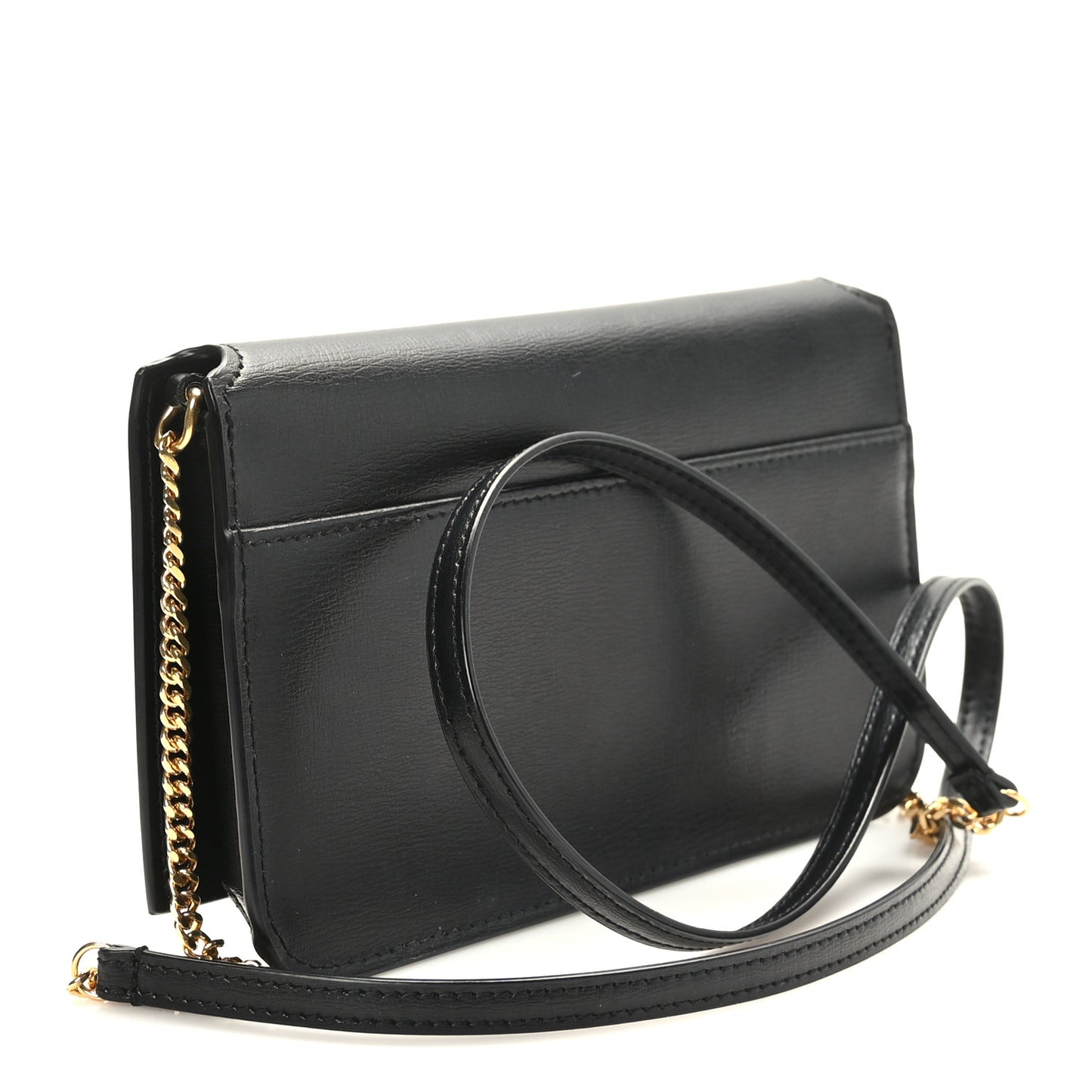 Smooth Calfskin Monogram Phone Holder Crossbody Black
