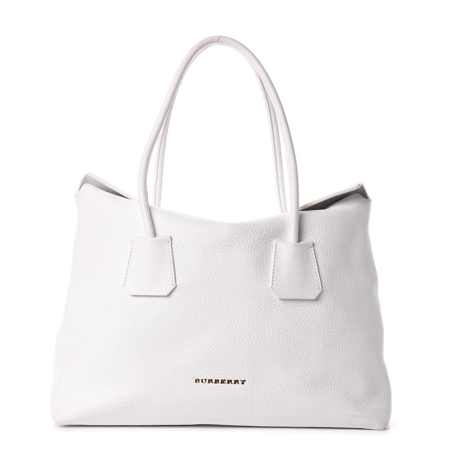 London Grainy Calfskin Medium Baynard Tote White