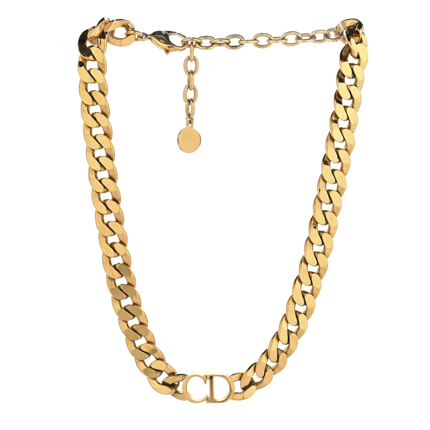 Metal CD Choker Necklace Gold