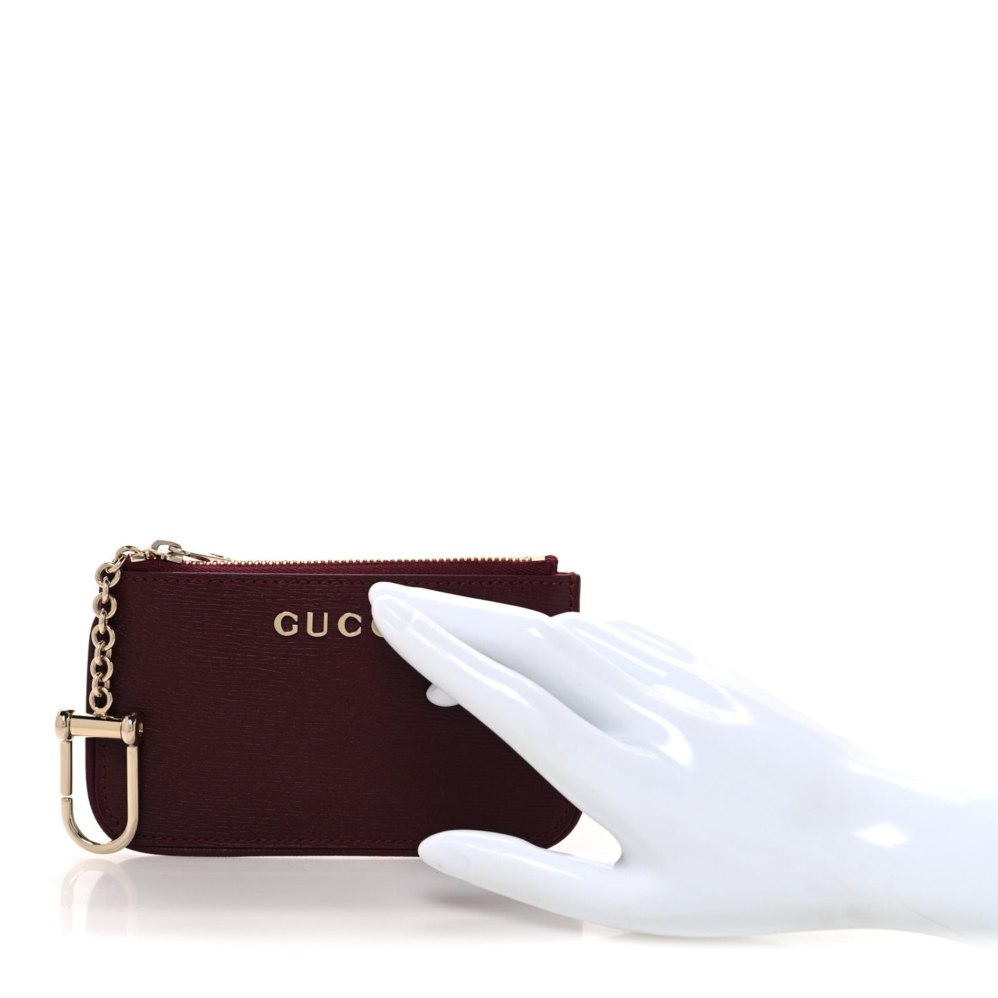 Calfskin Script Key Case Rosso Ancora Red