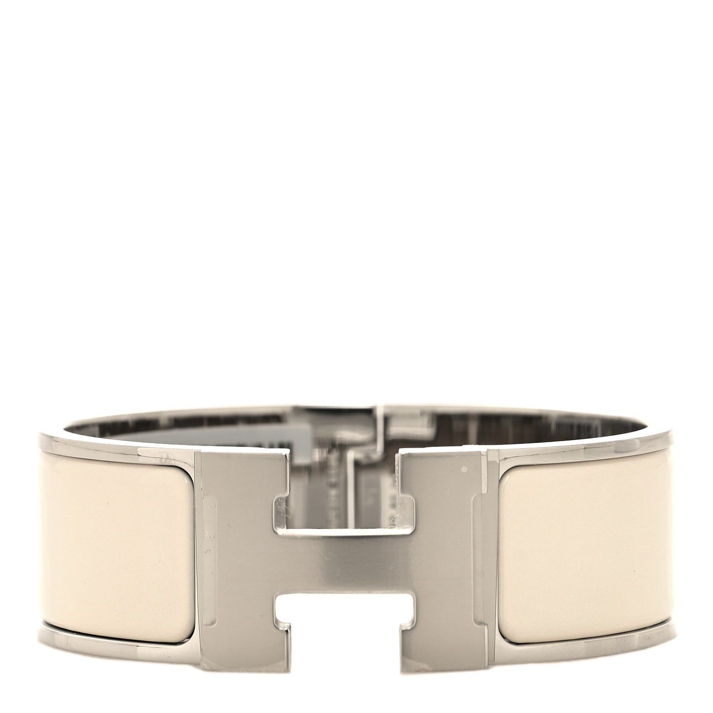 Enamel Wide Clic Clac H Bracelet PM Creme