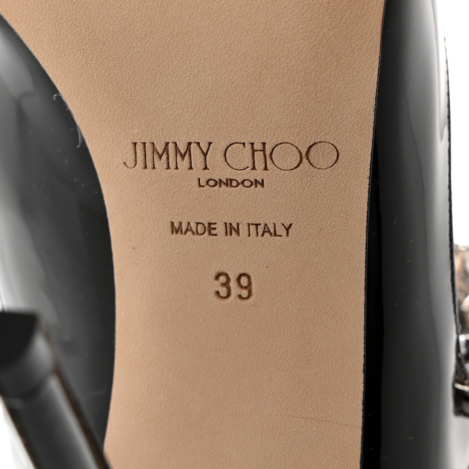 Jimmy Choo Patent Crystal Bing 100 Pumps 39 Black 7 of 9