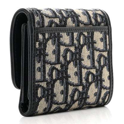 Christian Dior Oblique 30 Montaigne Lotus Wallet Blue 3 of 7