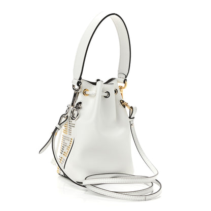 Fendi Vitello Liberty F is Fendi FF Studded Mini Mon Tresor Bucket Bag White 3 of 10