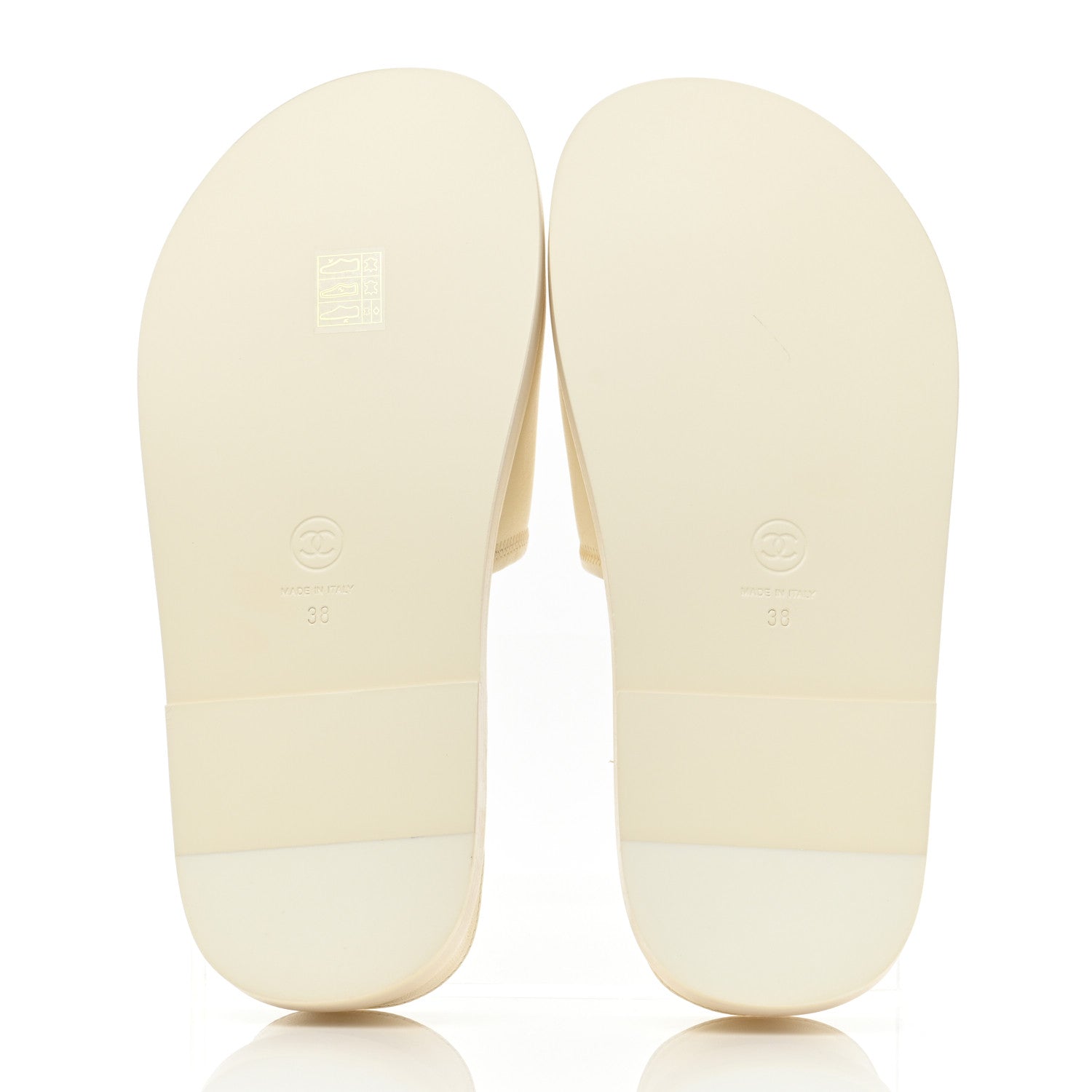 Chanel Lambskin Cha-Nel Mule Sandals 38 Ivory Multicolor 5 of 8