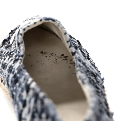 Chanel Metallic Tweed Lambskin CC Espadrilles 42 Blue Black Silver 11 of 11