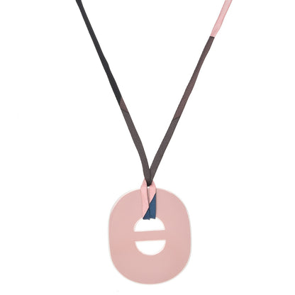 Hermes Lacquered Wood Fidelio Pigment Necklace Rose Cameo Blanc Argile 1 of 5