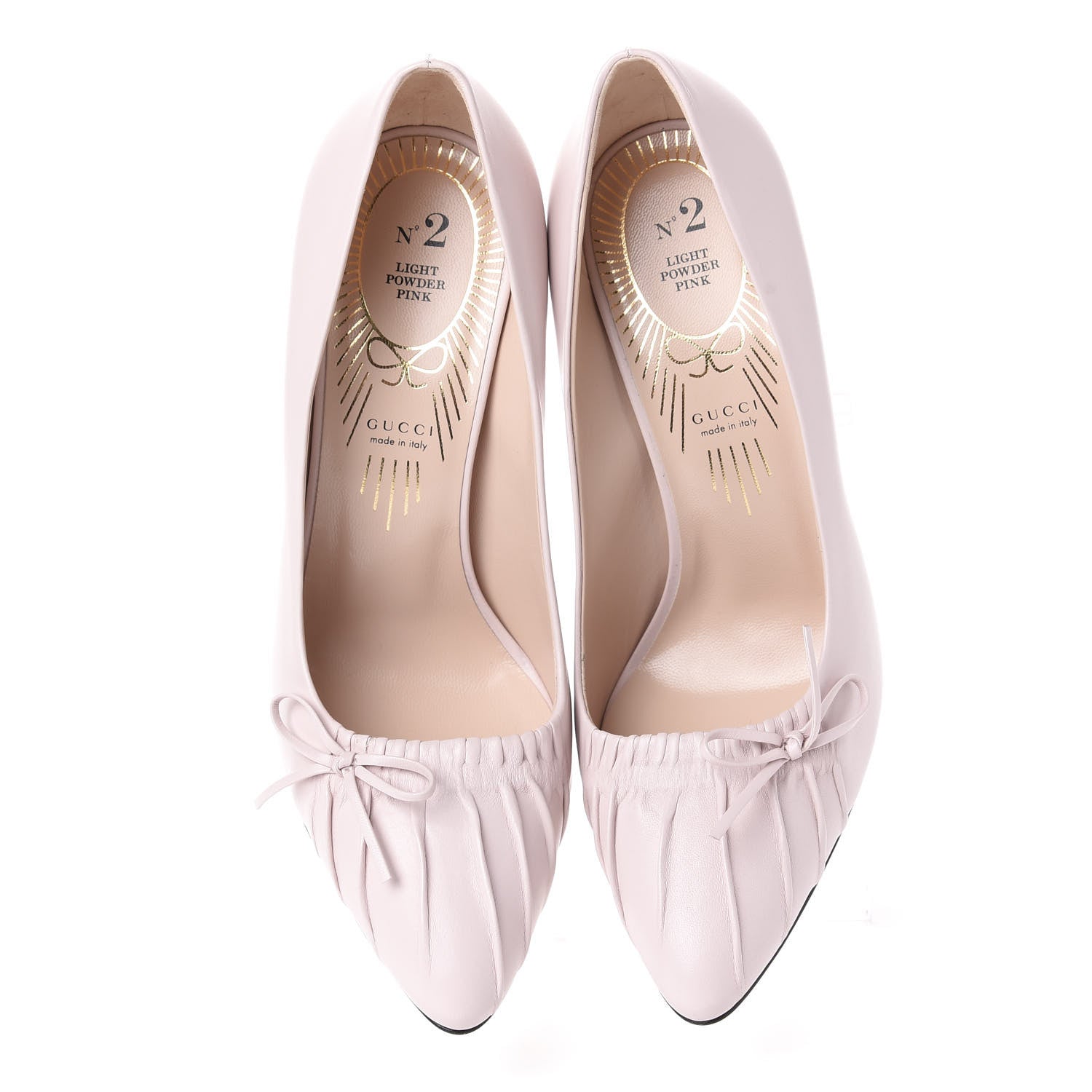 Gucci Nappa Bow High Heel Pumps 37.5 Light Powder Pink 5 of 11