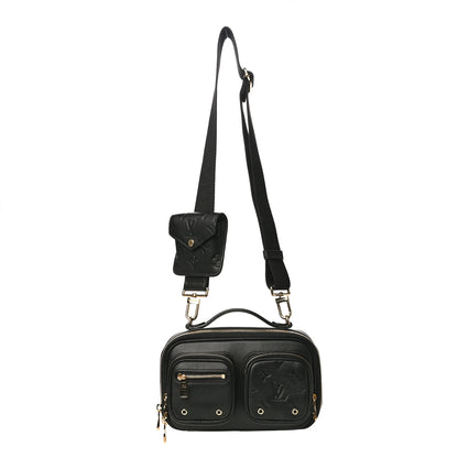 Louis Vuitton Calfskin Monogram Embossed Utility Crossbody Black 1 of 12