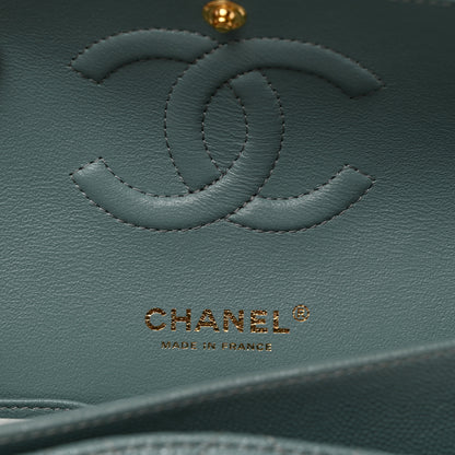 Chanel Iridescent Caviar Quilted Medium Double Flap Light Blue 6 of 10