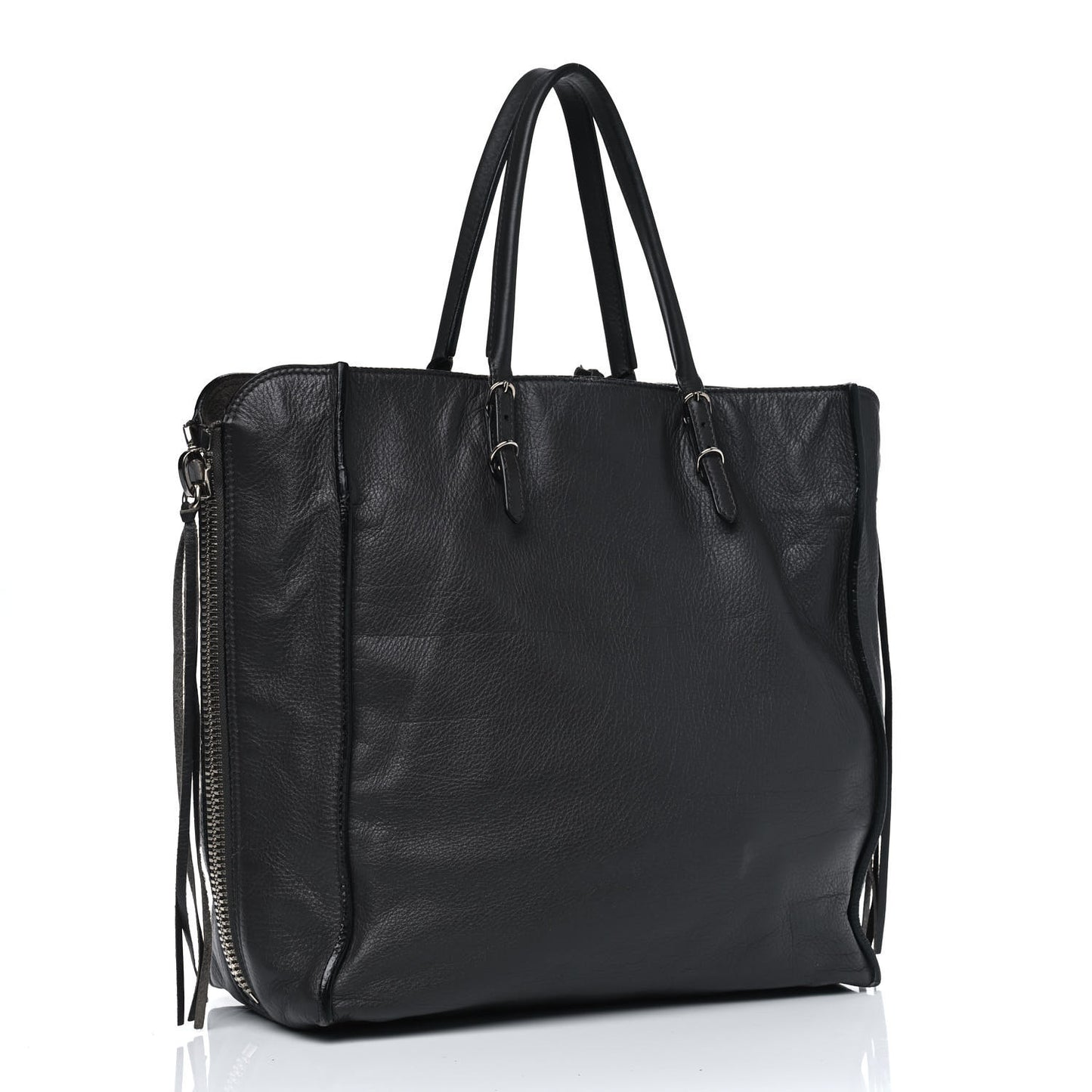 Veau Papier A5 Zip Around Tote Gris Fossile