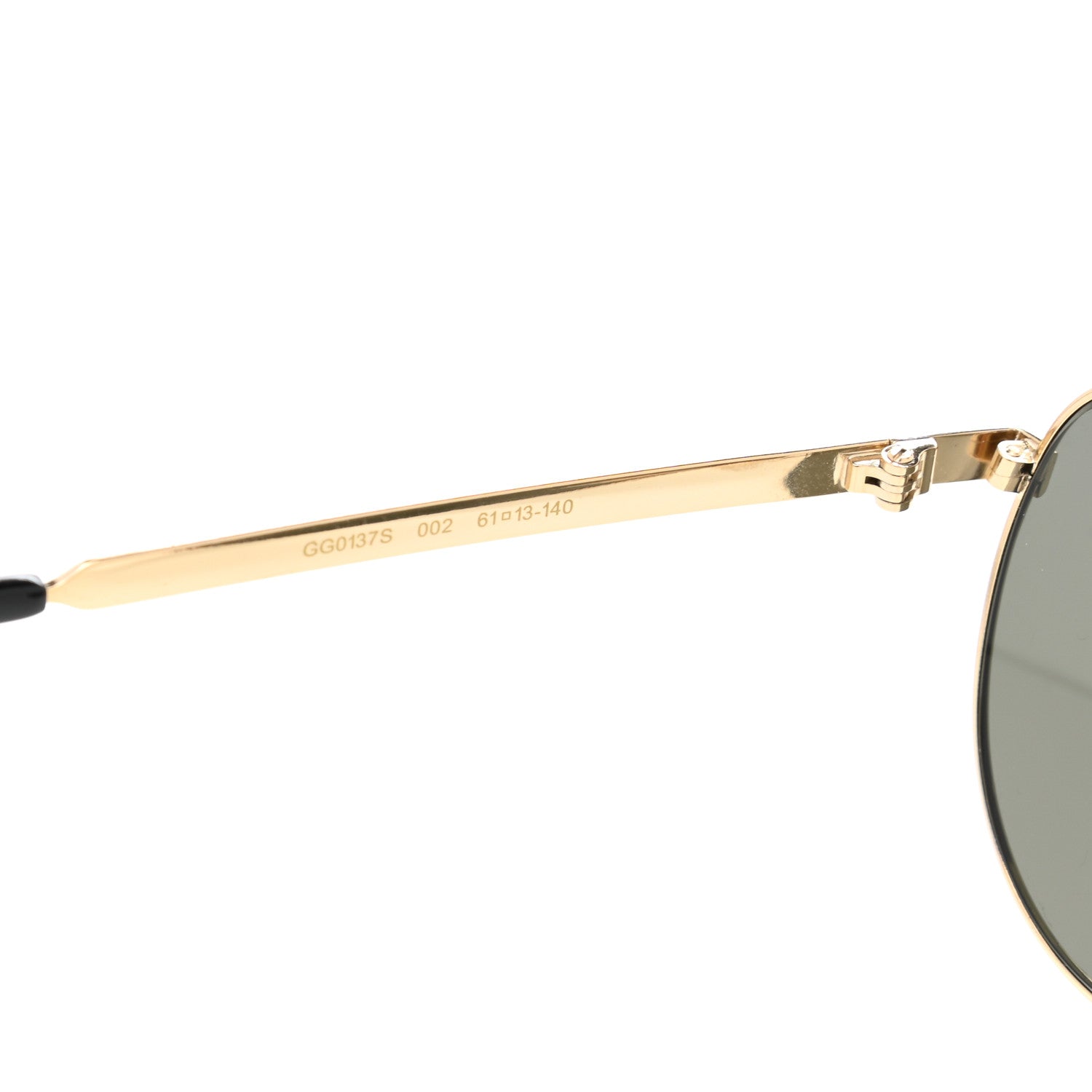 Gucci Web Aviator Sunglasses GG0137S Gold Black 6 of 8