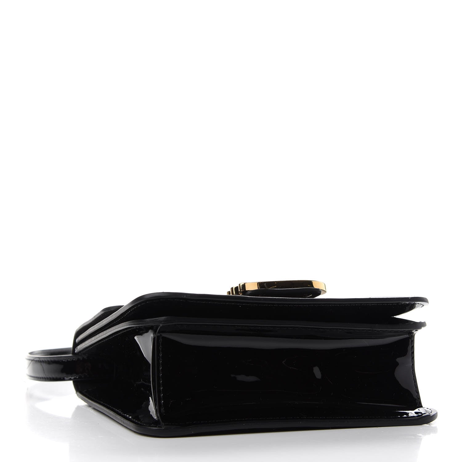 Fendi Vitello Vernice Mou Karligraphy Crossbody Bag Black 4 of 10