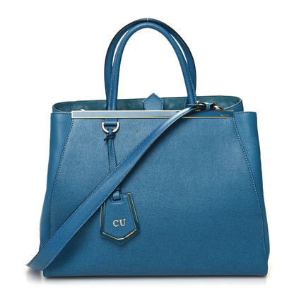 Fendi Vitello Elite Regular 2Jours Tote Blue Cobalto 1 of 12