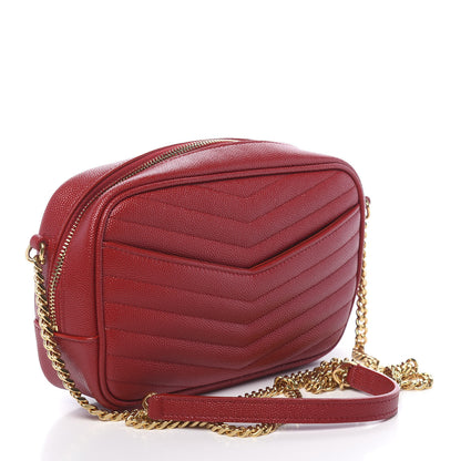 Saint Laurent Grain De Poudre Matelasse Monogram Mini Lou Camera Bag Eros Red 3 of 10