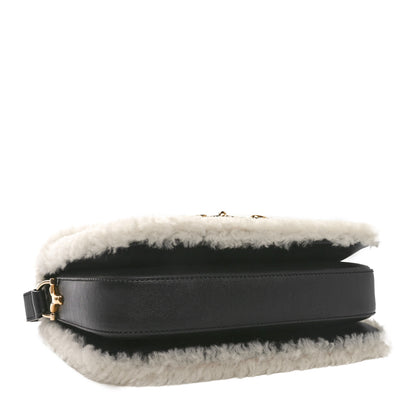 Gucci Sakai Be Green Calfskin Shearling Horsebit 1955 Shoulder Bag Black 4 of 10