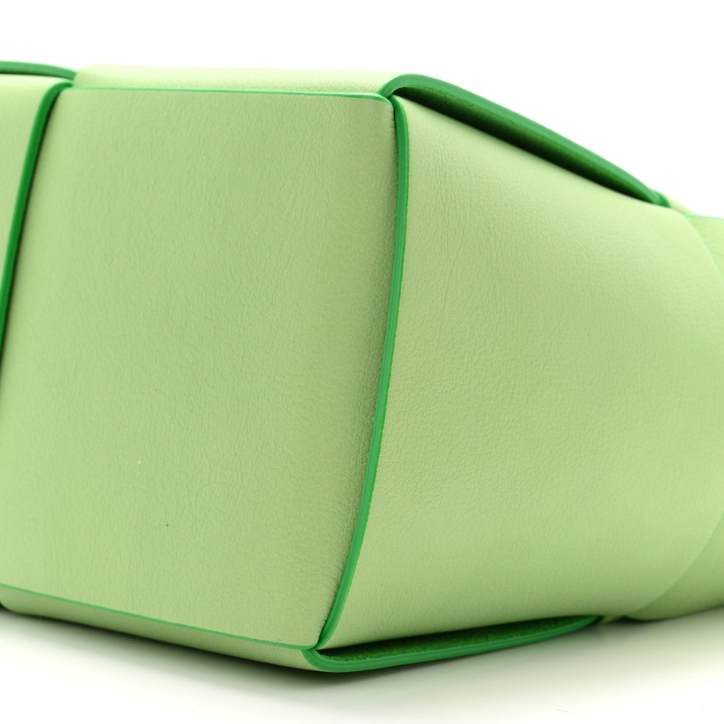 Grained Calfskin Intrecciato Small Arco Tote Pistachio Parakeet