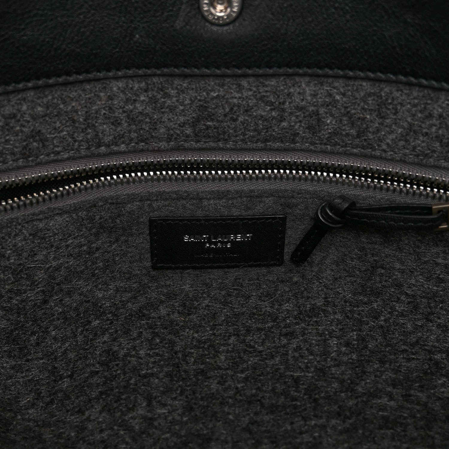 Saint Laurent Wool Calfskin Rive Gauche North South Tote Grey 6 of 9