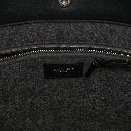 Saint Laurent Wool Calfskin Rive Gauche North South Tote Grey 6 of 9
