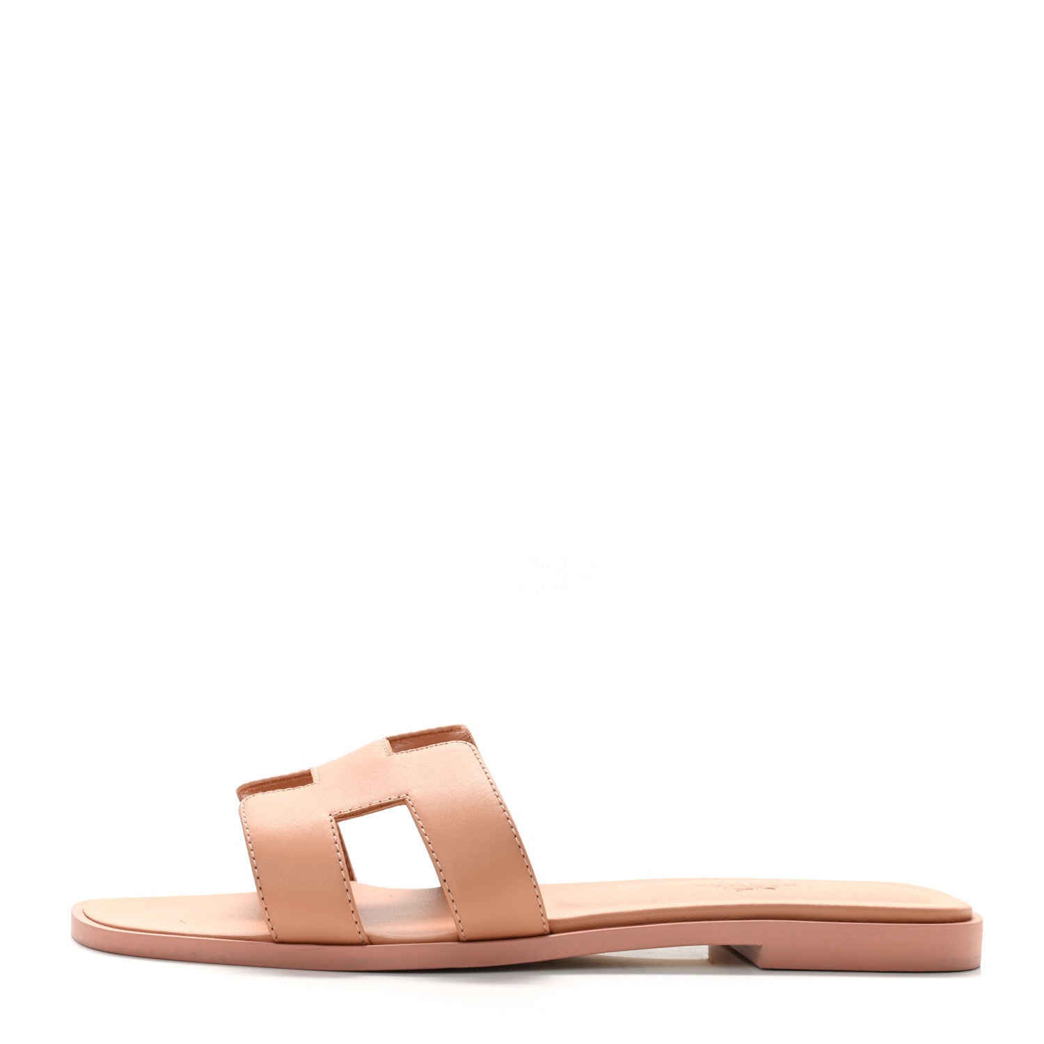 Hermes Calfskin Oran Sandals 37.5 Granit Rose 1 of 8