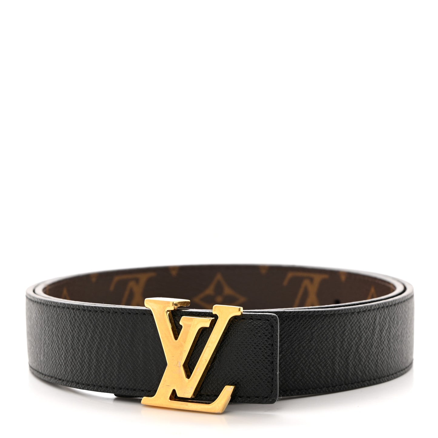 Calfskin Monogram 40mm LV Initiales Reversible Belt 80 32 Black